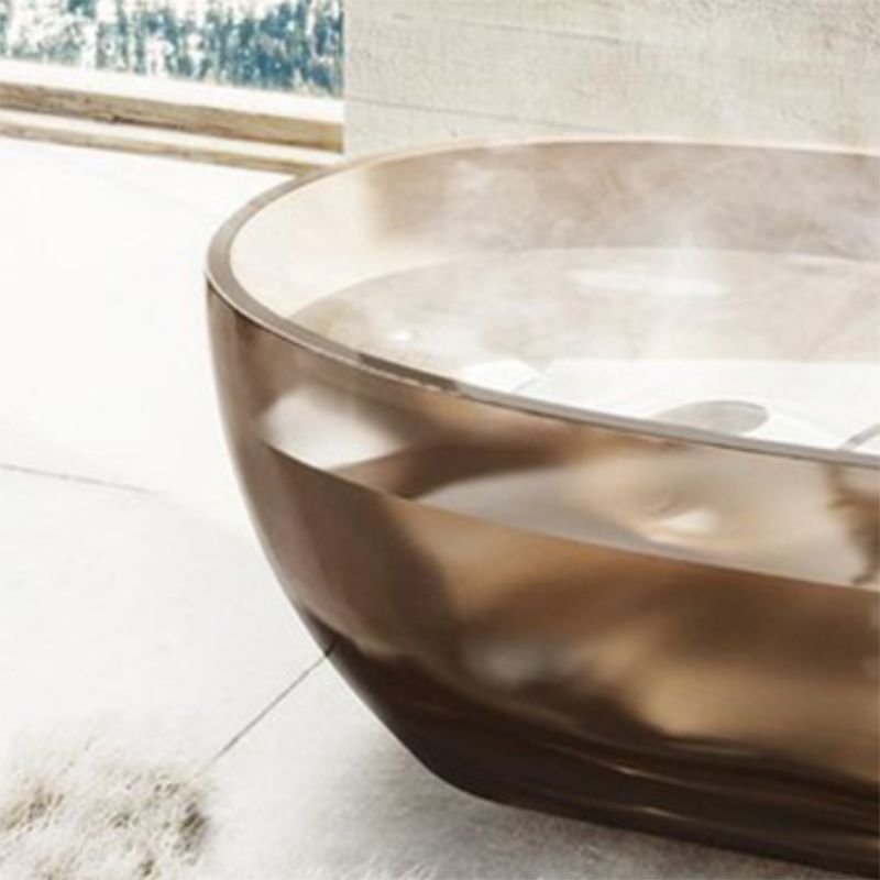 Soaking Stand Alone Bathtub Back to Wall Antique Finish Bathtub