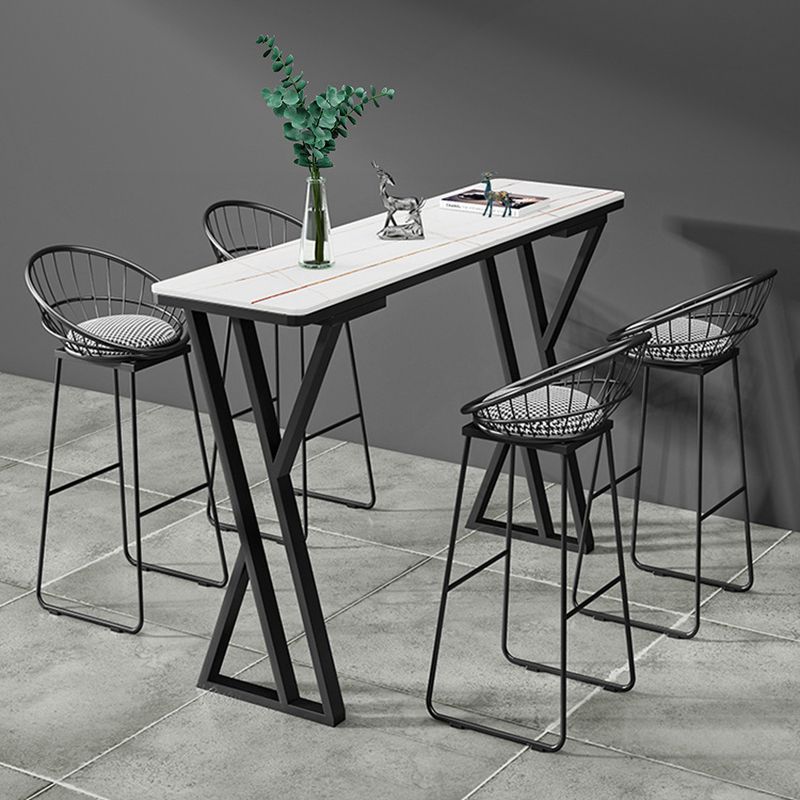 Modern Style Upholstered Counter Stool Low Back Bar Stool with Footrest