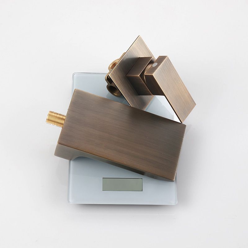 Modern Wall Mounted Bathroom Faucet Copper Single Handle Low Arc Vessel Faucet