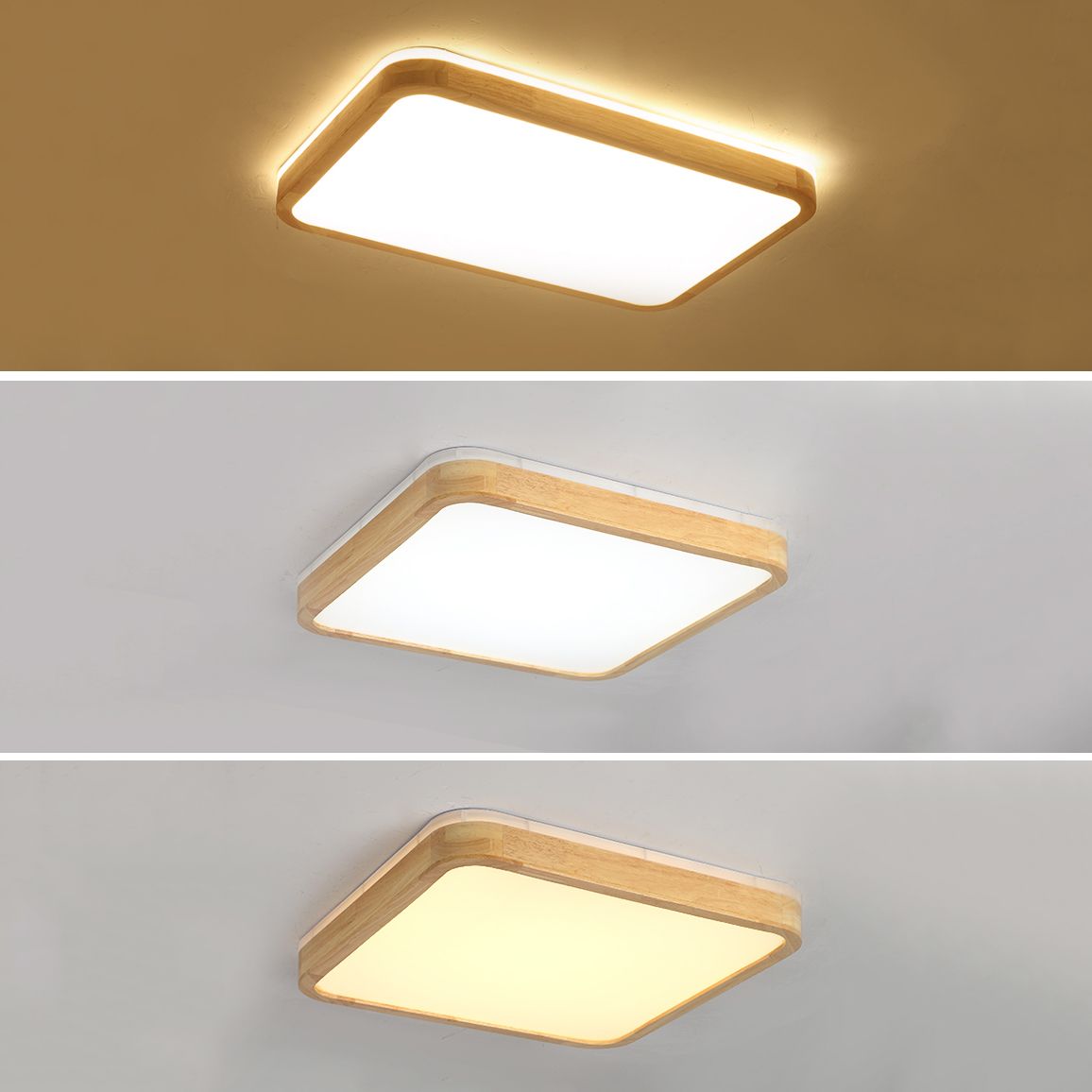 Luz de techo LED moderna del accesorio de iluminación del techo del soporte rasante de madera de la geometría para el dormitorio