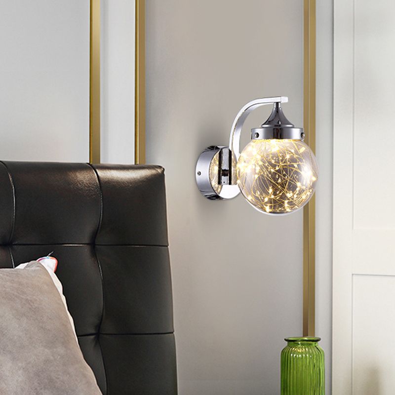 Creative Wall Sconce Spherical Shape Creative Star Lamp Warm Light for Bedroom
