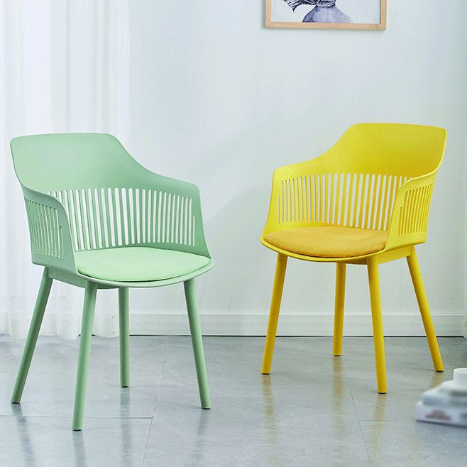 Plastic Chair Scandinavian Style Dining Kitchen Room Arm Chair