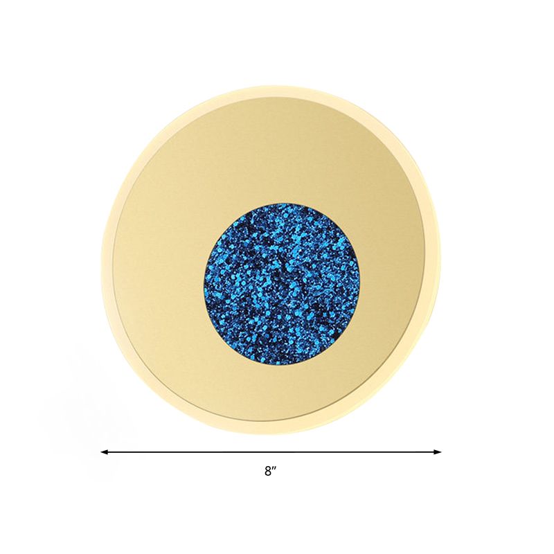 Luz de la plataforma azul redonda lámpara de pared LED acrílica posmoderna para corredor, diámetro de 8 "/11"