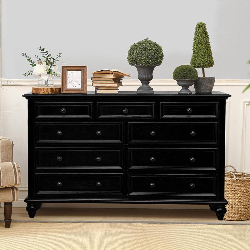 Traditional Storage Chest Solid Wood Dresser with 3/4/5/7/9/10 Drawers