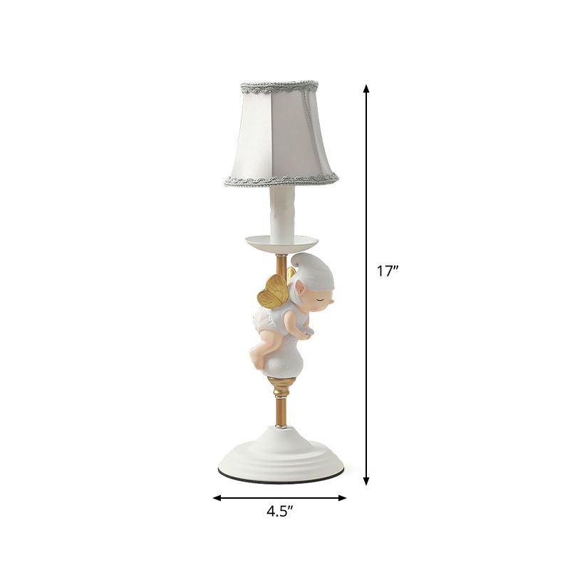 Base elfo letto piccolo scrivania piccole resina resina 1 capo illuminazione per bambini con ombra impero in bianco e oro