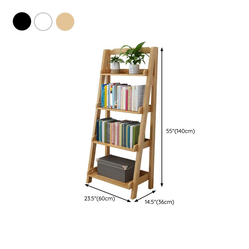 Modern Vertical Open Shelf Bookcase Study Room Wooden Book Shelf with 4 Shelves