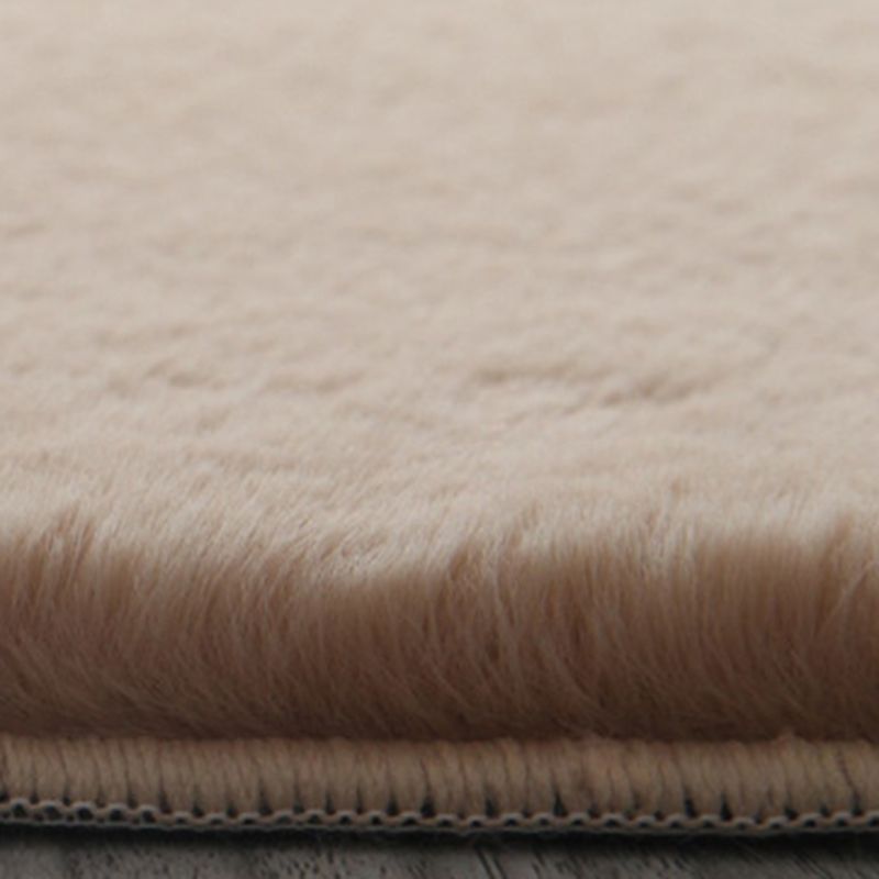 Casual Indoor Room Area Rug Gray Solid Color Rug Polyester Washable Carpet
