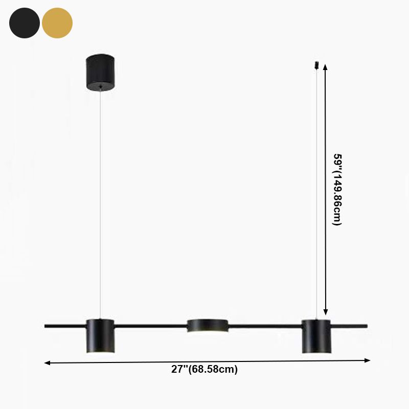 Modern Style Cylinder Shape Island Lights Metal Island Light Fixtures