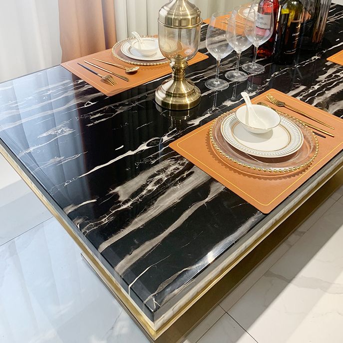 Traditional Luxury Dining Table Marble Rectangle Fixed Table for Home