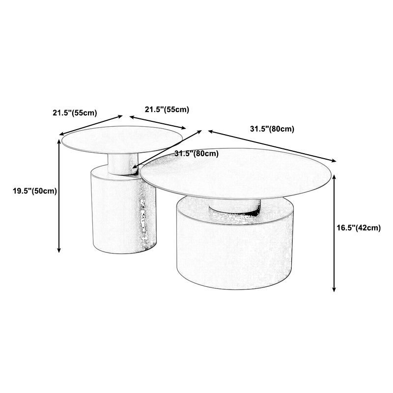 Modernism Black/White Pedestal 1 Coffee Table Round Metal Table