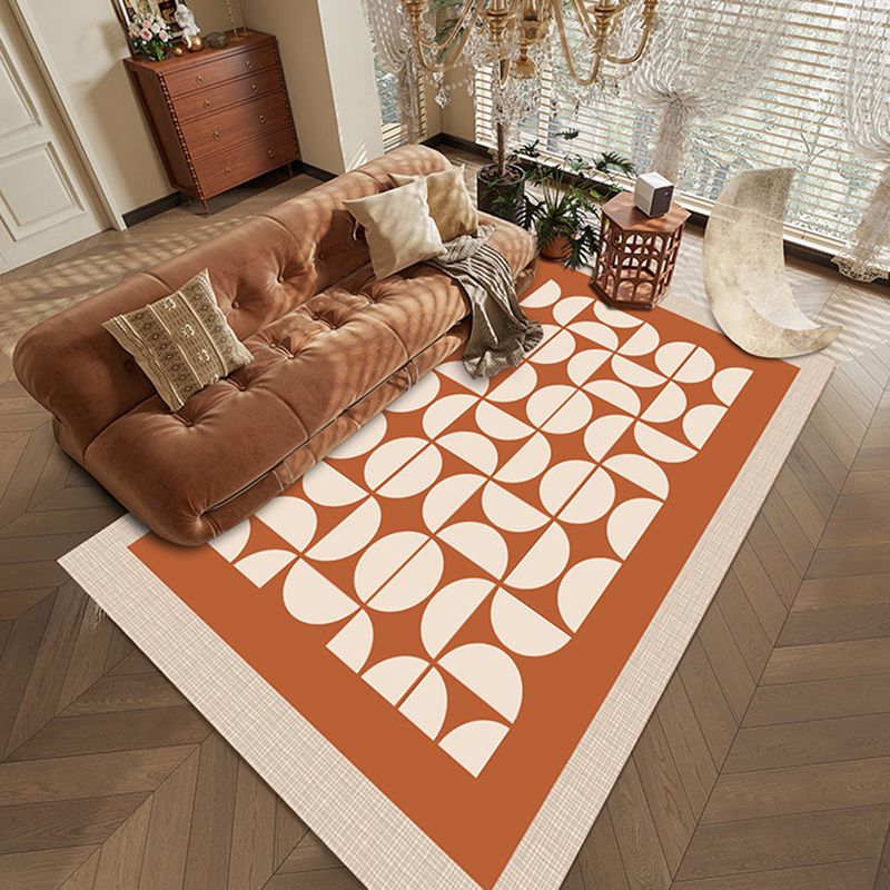 Vintage Check Rug Polyester Indoor Rug Non-Slip Area Carpet for Living Room and Bedroom