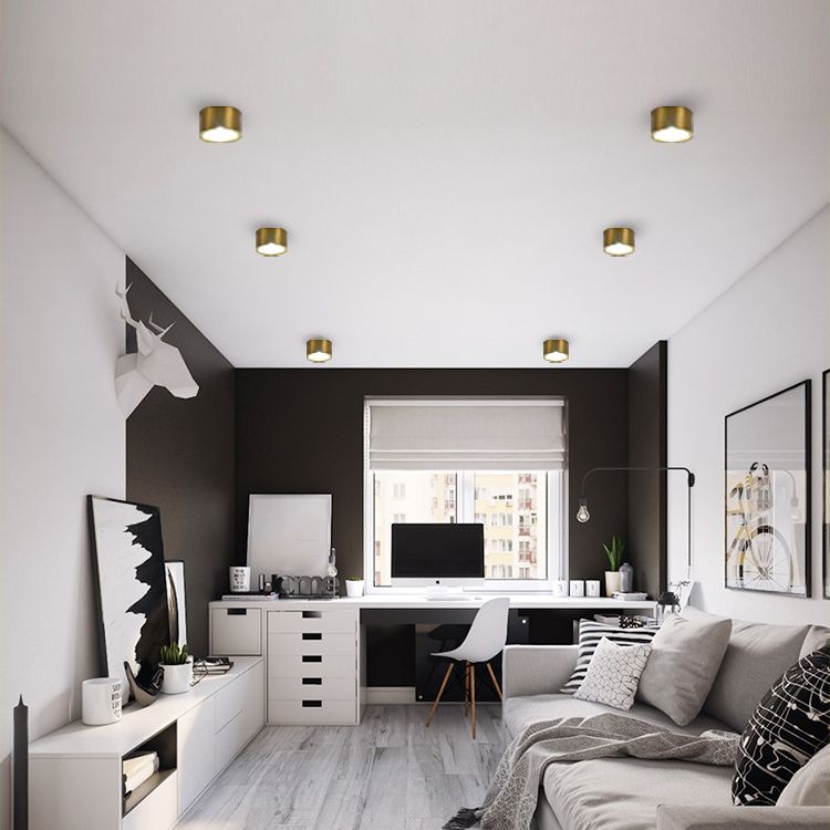 Plafonnier LED en forme de cylindre, moderne, en aluminium, 1 lumière, encastré, pour allée, chambre à coucher