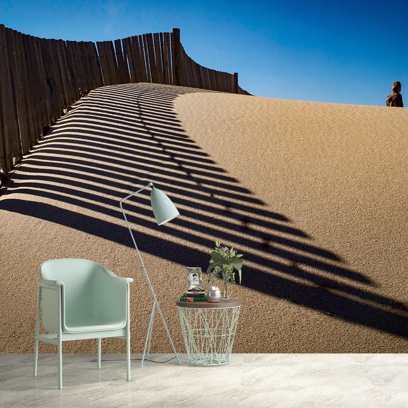 Desert Mural Wallpaper Horizontal Photography Style for Sleeping Room Decor