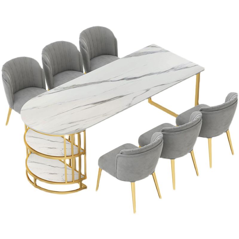 Table à manger en pierre de style glam