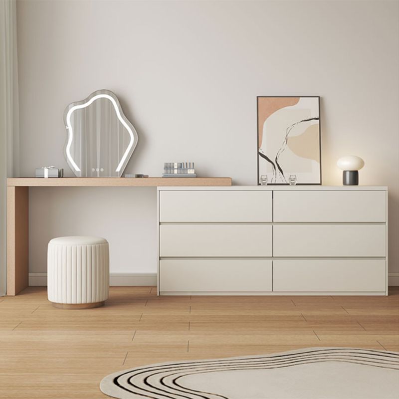 Contemporary Solid Wood White With Drawer Bedroom Makeup Vanity Desk