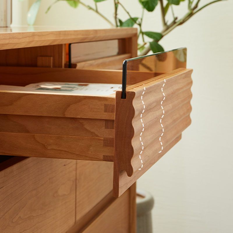 Contemporary Horizontal Double Dresser Wooden Storage Chest Dresser for Bedroom