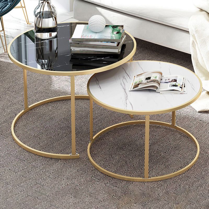 2 Piece Bunching Tables Solid Wood Coffee Table for Living Room