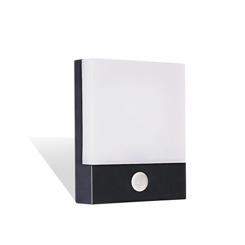 Quadratische Schatten Metallwandbeleuchtung moderner Stil 1 Licht Wand Licht Leuchte in Schwarz