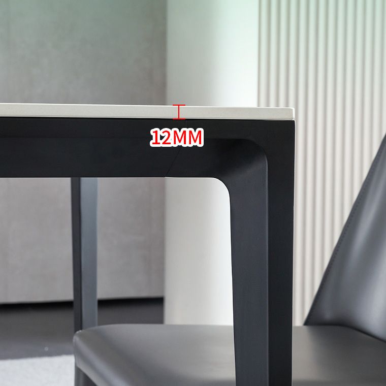 Square Shape Sintered Stone Dining Table Industrial 4 Legs Table for Dining Room