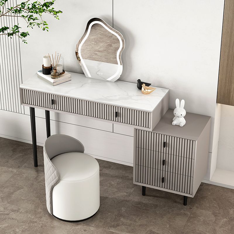 Glam Solid Wood Make-up Vanity Slate Top Vanity Dressing Table