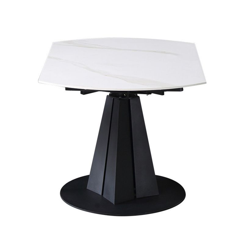 Modern Extendable Stone Dining Table Steel Base Dinner Table for Home