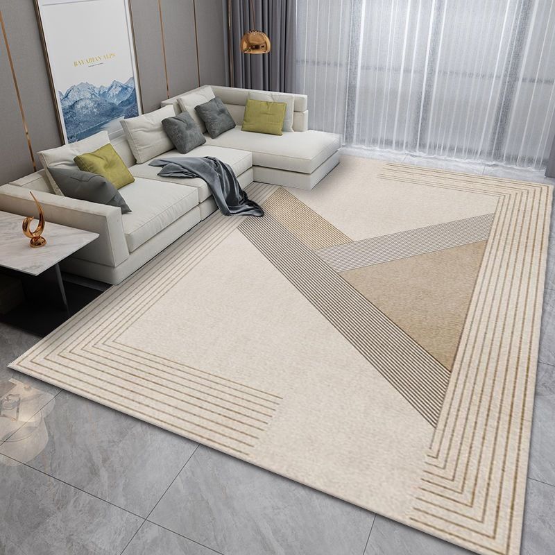 Chic Geometric Pattern Rug Black Modern Carpet Anti-Slip Washable Area Rug for Home Decor
