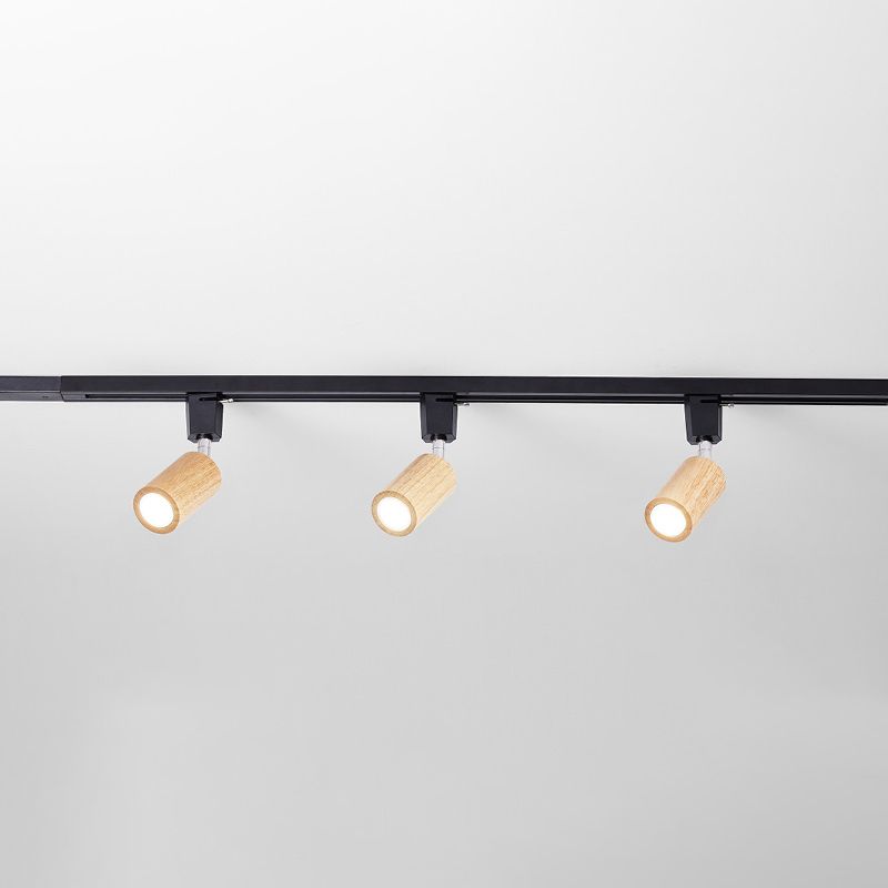 Kits d'éclairage sur rail en rondins nordiques, minimaliste japonais, pour la maison, le salon, Rail de guidage à Angle réglable, petit projecteur monté en Surface