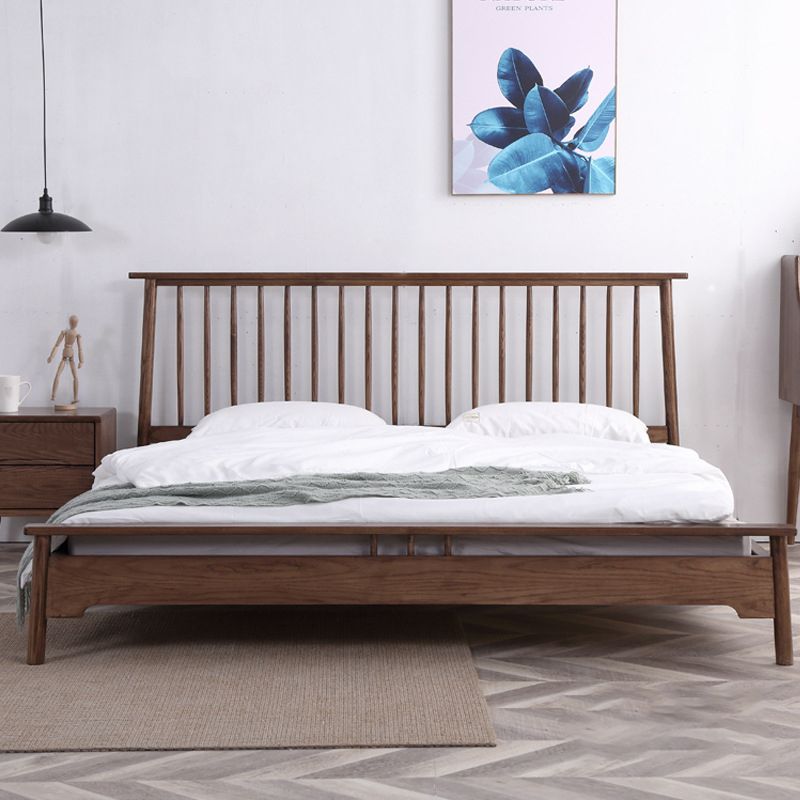 Solid Wood Open-Frame Bed Contemporary Ash Standard Bed with Legs