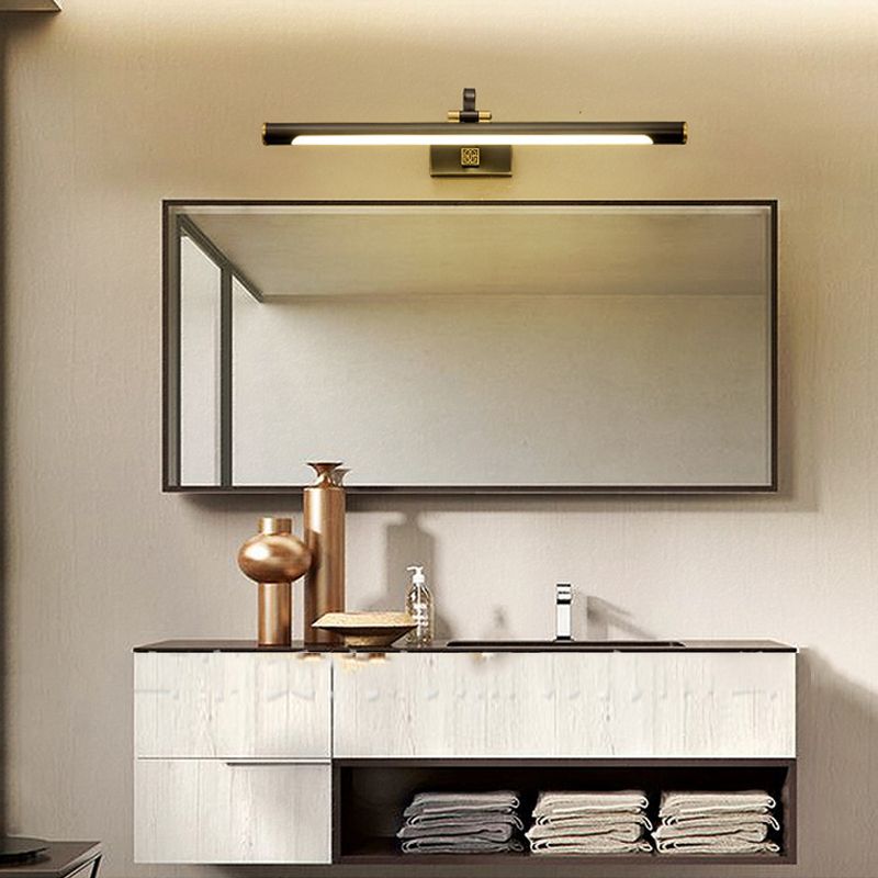 Metal Linear Shade Wall Sconce Modern Style 1 Light Mirror Wall Lighting Fixture