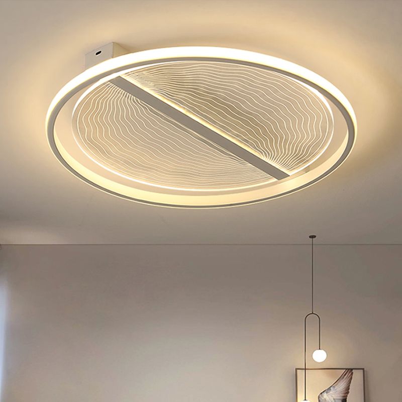 Plafonnier LED blanc minimaliste ultra-mince en acrylique encastré dans une lumière chaude/blanche pour chambre à coucher