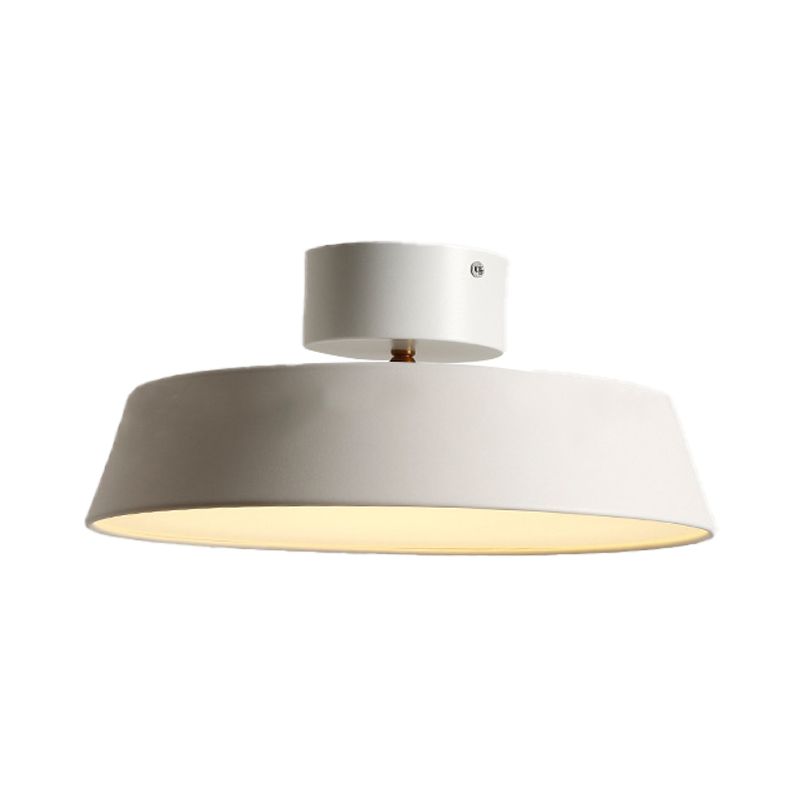 Contemporary Barn Semi Mount Lighting 1 Light Metal Rotatable Ceiling Light Fixture with Acrylic Diffuser in White/Green