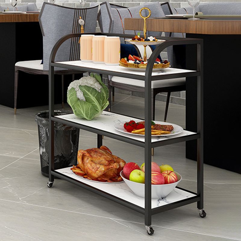 23.62"H Rolling Prep Table Modern Style Reclaimed Wood Prep Table for Home Use