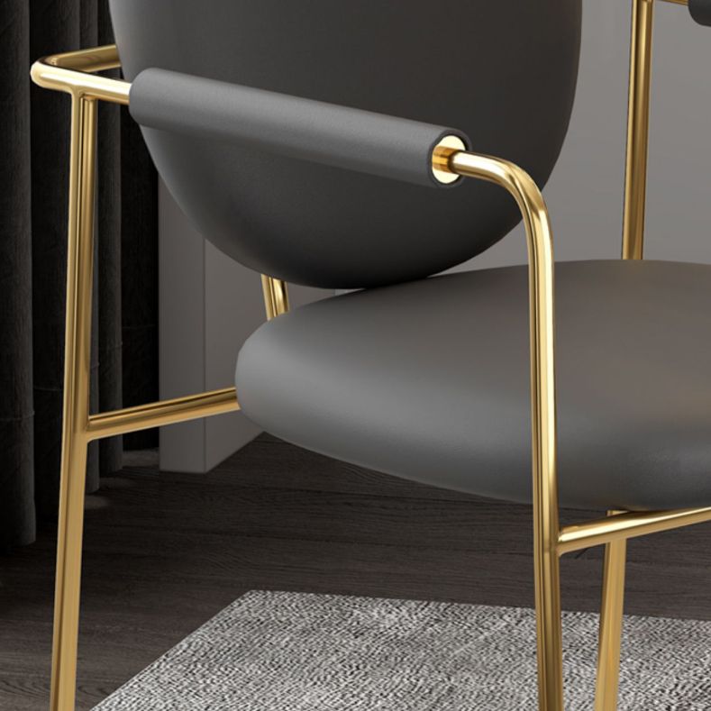 Industrial Kitchen Dining Chairs King Louis Back Arm Chair with Gold Base
