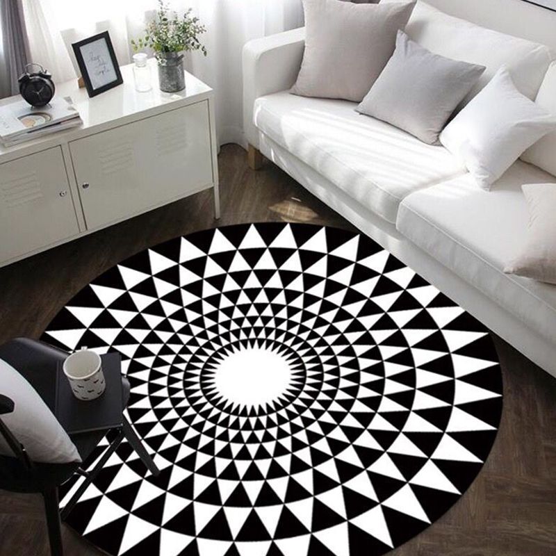 Moderner Deko-Teppich mit mehrfarbigem geometrischem Druck, Innenteppich, rutschfeste Unterseite, haustierfreundlicher Bereichsteppich