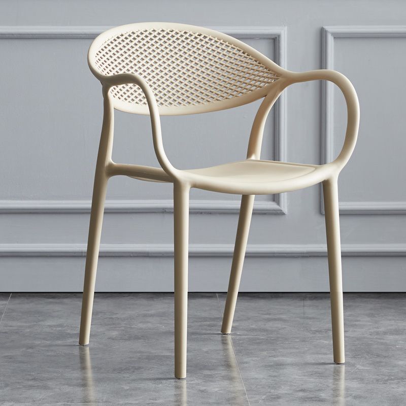 Chaise de fauteuil en plastique contemporain Open Danding Dining Dining Side Claid for Kitchen
