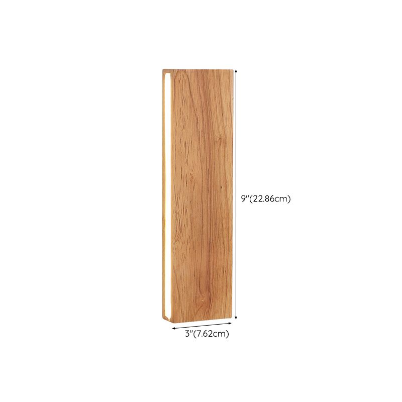 Modernism Beige Finish Single Wall Mounted Sconce Wooden Wall Light