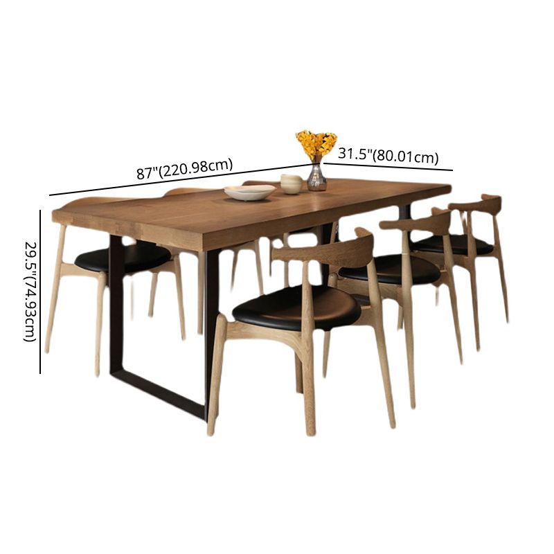 Rectangle Industrial Style DiningRoomTableSet Solid Wood Top DiningSet with 4 Legs Table