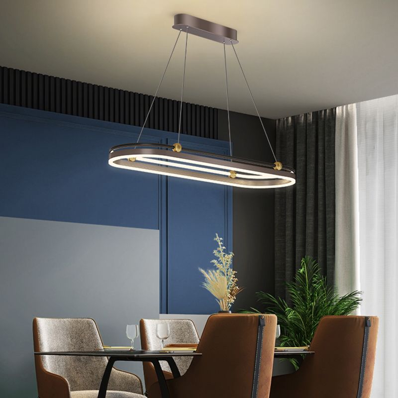 Geometric Contemporary Simple Island Light Acrylic Shade Hanging Light for Dining Room