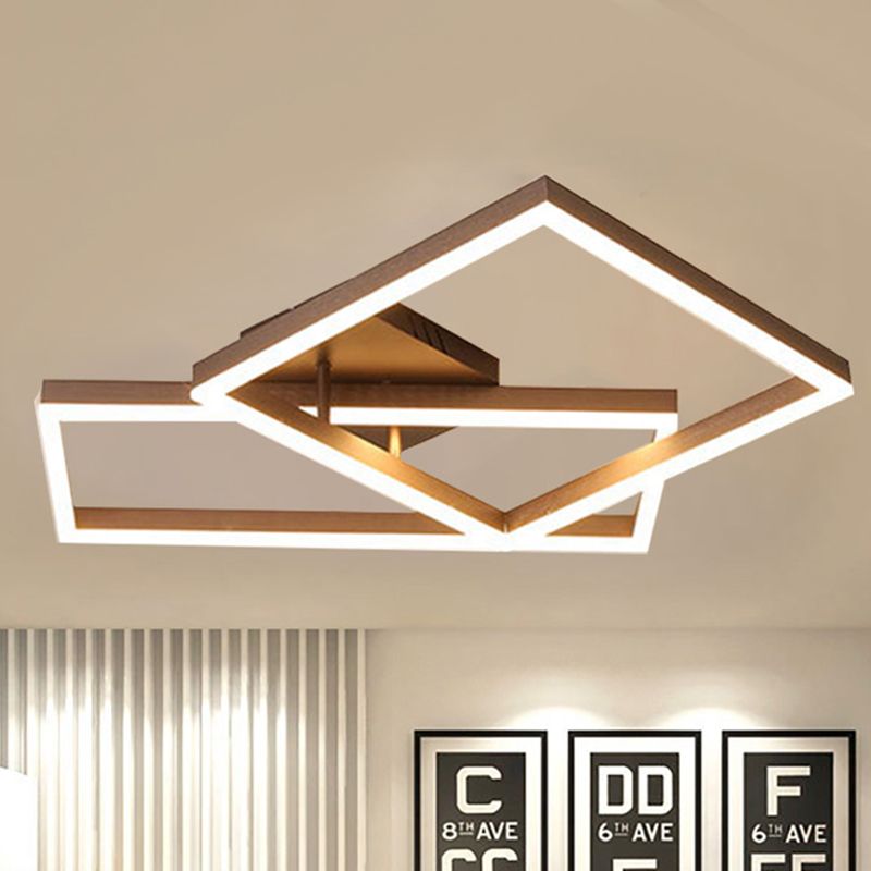 Metallgeometrische, halbbündige Beleuchtung, modernistische 2/3/4-Lichter, braune LED-Halbbündige-Montagelampe in weißem/warmem Licht