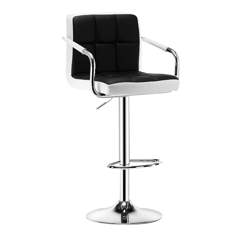 Contemporary Leather Counter Height Stools Adjustable Height Bar Stool
