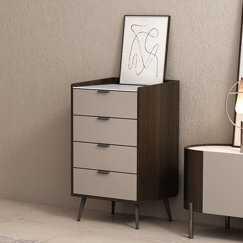 Contemporary Bedroom Stone Storage Chest Vertical Chest with Drawers