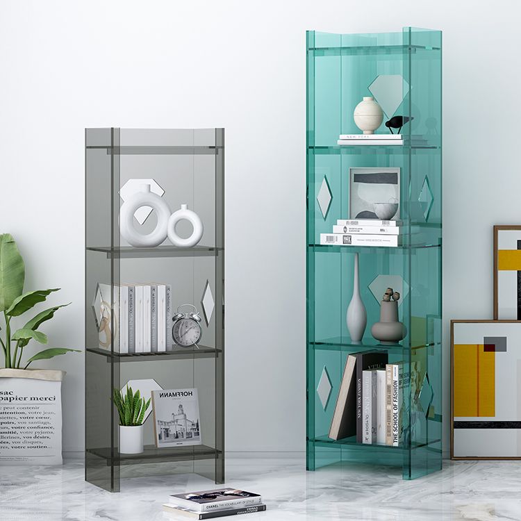 Modern Style Closed Back Standard Bookshelf Acrylic Bookcase for Home Office
