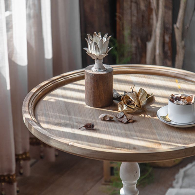 Wood and Metal Side End Snack Table Rustic Style Solid Wood End Table