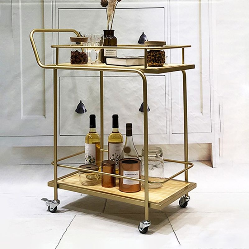 Contemporary 33.86"H Metal Prep Table Rolling Prep Table for Dining Room