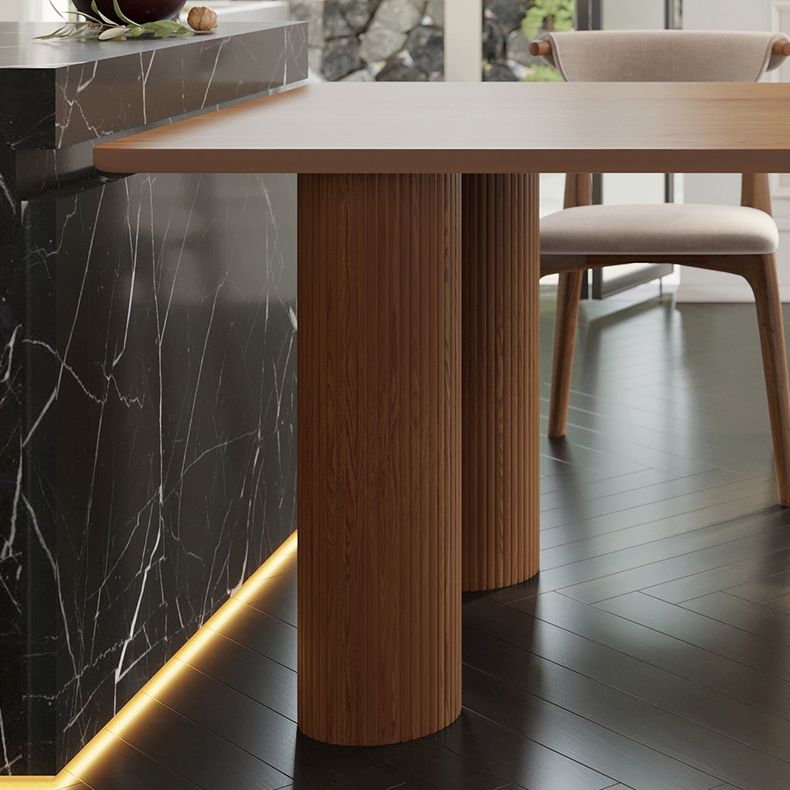 Pine Solid Wood Dining Table Modern Oval Dining Table for Kitchen