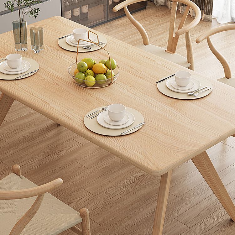 Modern Beige Dinette Set 1/2/4/5 Pieces Rectangle Ash Wood Dining Table Set