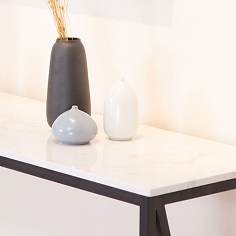 16" W Modern Stone Console Table Resistant Frame Accent Table for Hall