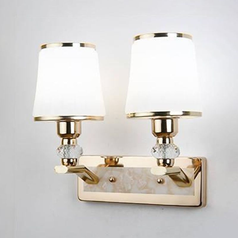 Modern Simple Vanity Light Geometry Shape Vanity Lamp with Glass Shade for Shower Room