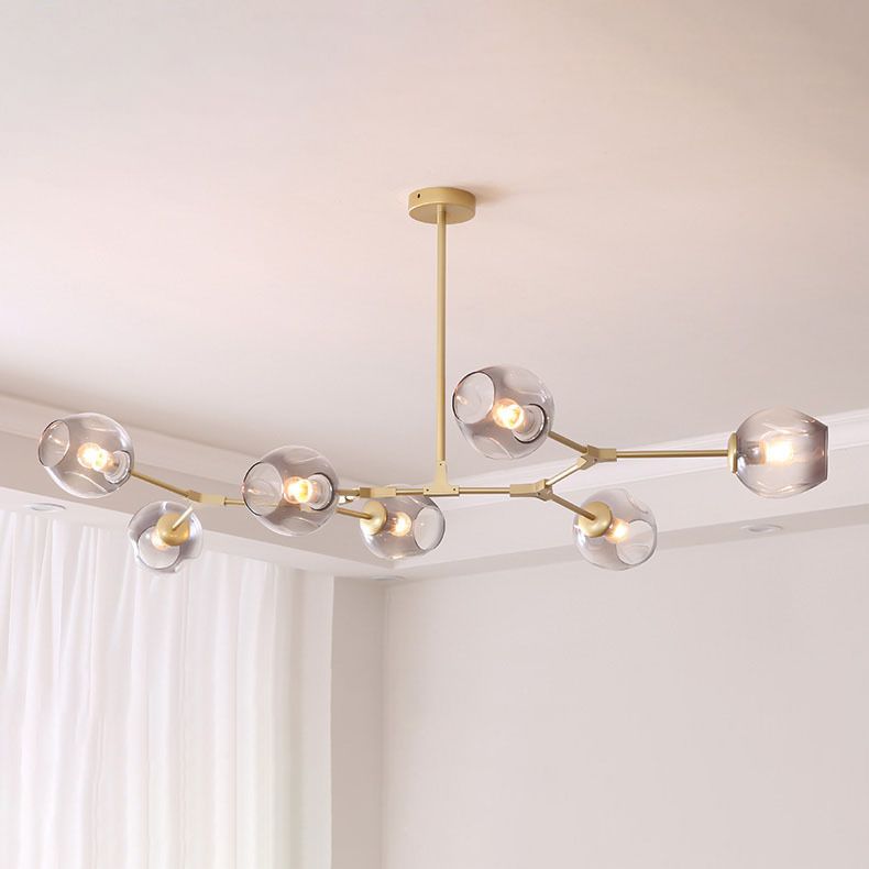 Contemporary Transparent Glass Chandelier Light Fixtures Living Room Hanging Chandelier