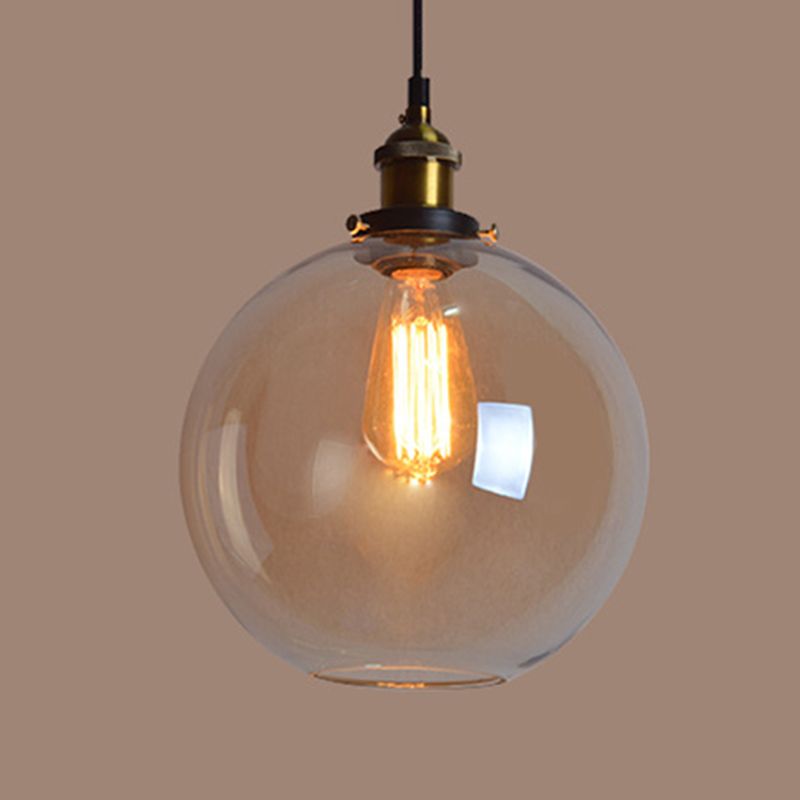 Vintage Industry Style Hanging Light Glass Shade Simplicity Single Bulb Pendant Light for Bedroom Dining Room
